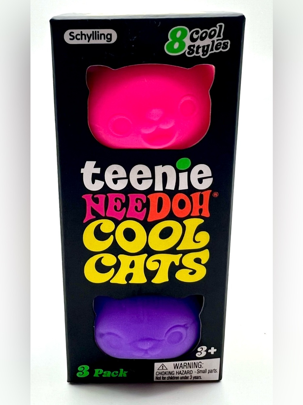 🌟teenie NeeDoh Cool Cats - (3) Pack Pink, Teal Blue & Purple 🩷🩵💜